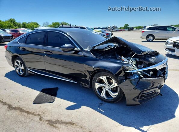 1HGCV1F44JA099191 2018 HONDA ACCORD Black Передня права чверть