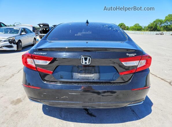 1HGCV1F44JA099191 2018 HONDA ACCORD Black Вид ззаду