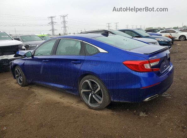 1HGCV1F44MA035690 2021 HONDA ACCORD Blue Задня ліва чверть