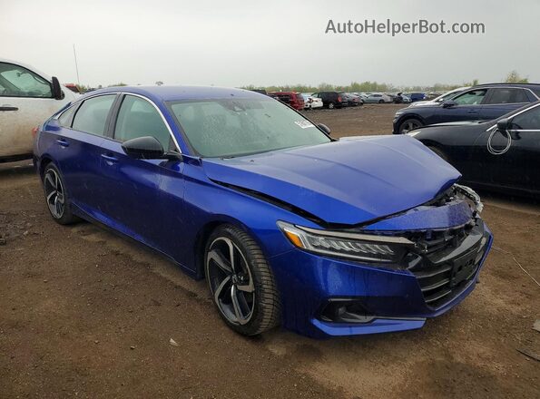 1HGCV1F44MA035690 2021 HONDA ACCORD Blue Передня права чверть