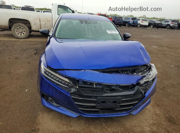 1HGCV1F44MA035690 2021 HONDA ACCORD Blue Вид спереду