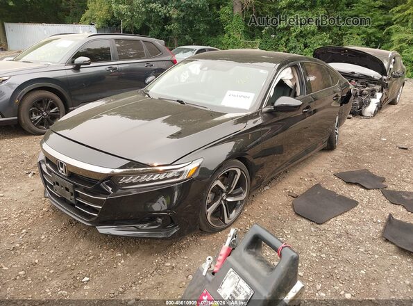 1HGCV1F44MA043658 2021 HONDA ACCORD Black Front left