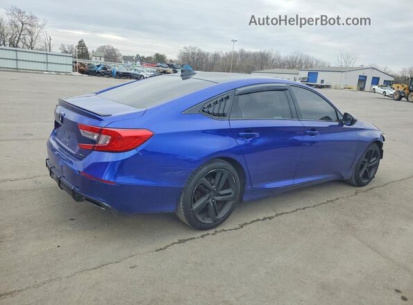 1HGCV1F44MA071993 2021 HONDA ACCORD Blue Հետևի աջ
