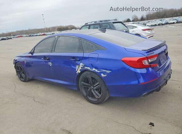 1HGCV1F44MA071993 2021 HONDA ACCORD Blue Հետևի ձախ