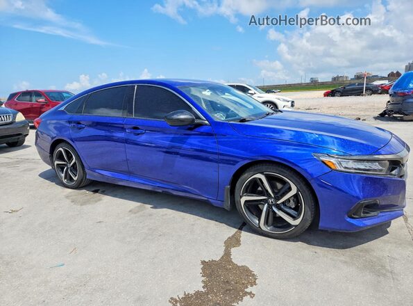 1HGCV1F44NA109384 2022 HONDA ACCORD Blue Առջևի աջ