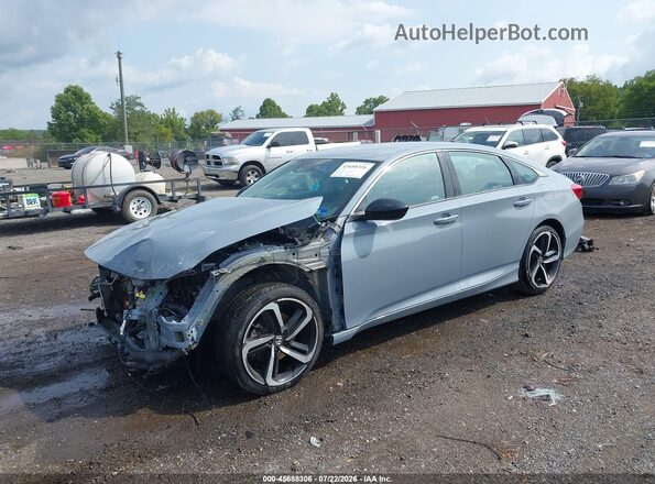 1HGCV1F45MA057794 2021 HONDA ACCORD Blue Front left