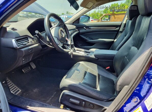 1HGCV1F45MA113152 2021 HONDA ACCORD Синий Вид салона спереди