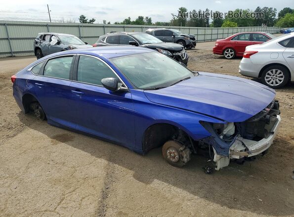 1HGCV1F45MA113152 2021 HONDA ACCORD Синий Передняя правая четверть
