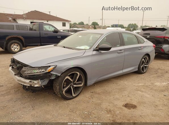 1HGCV1F45NA011027 2022 HONDA ACCORD Gray Առջևի ձախ երեք քառորդ տեսարան