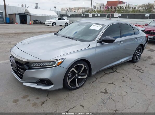 1HGCV1F45NA046747 2022 HONDA ACCORD Silver Передня ліва чверть