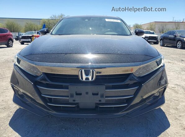 1HGCV1F45NA098511 2022 HONDA ACCORD Black Front view