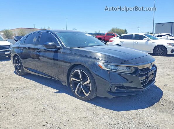 1HGCV1F45NA098511 2022 HONDA ACCORD Black Front right