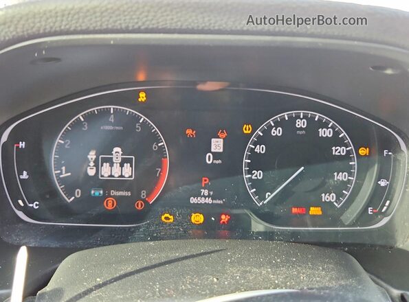 1HGCV1F46NA079823 2022 HONDA ACCORD White Вид щитка приладів