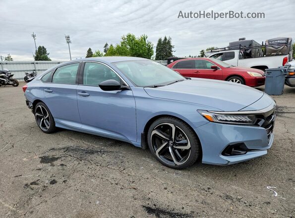 1HGCV1F47NA027391 2022 HONDA ACCORD Blue Առջևի աջ