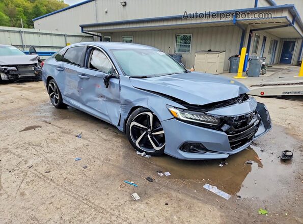 1HGCV1F47NA074212 2022 HONDA ACCORD Blue Przód prawy