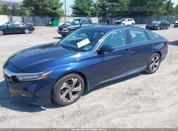 1HGCV1F48JA025790 2018 HONDA ACCORD Dark Blue Передняя левая четверть