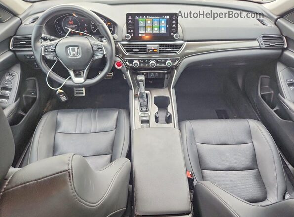 1HGCV1F48NA077734 2022 HONDA ACCORD Black Առջևի վահանակի տեսք