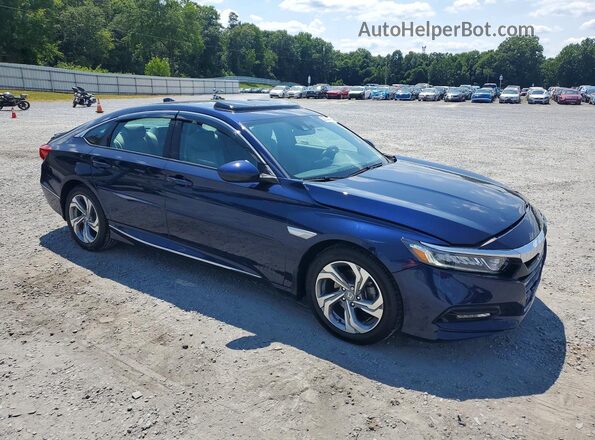 1HGCV1F49KA035407 2019 HONDA ACCORD Blue Delantero derecho