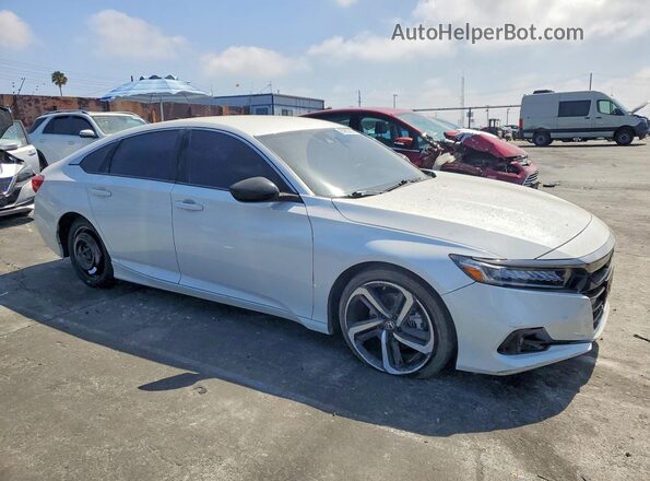1HGCV1F49MA072380 2021 HONDA ACCORD Белый Передняя правая четверть