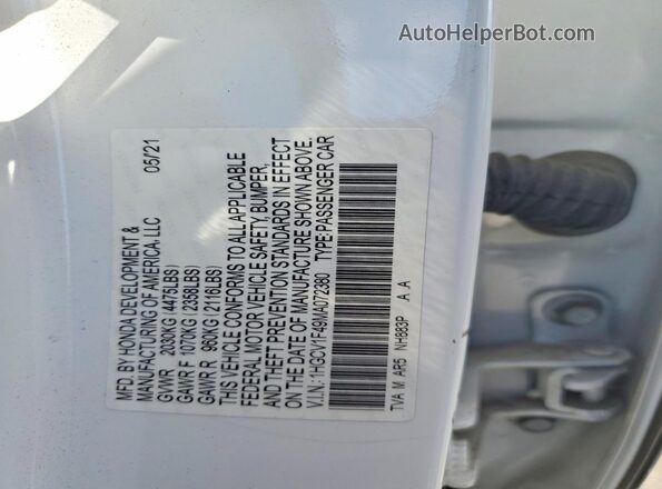 1HGCV1F49MA072380 2021 HONDA ACCORD Белый Вид подкапотного пространства