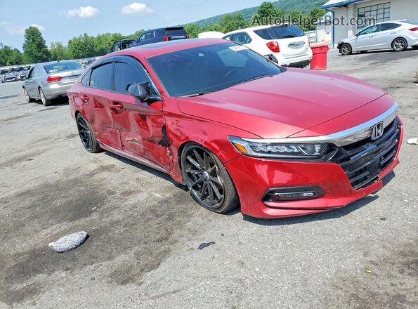 1HGCV1F4XJA223108 2018 HONDA ACCORD Красный Передняя правая четверть