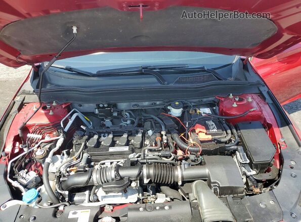 1HGCV1F4XJA223108 2018 HONDA ACCORD Красный Вид задней части салона