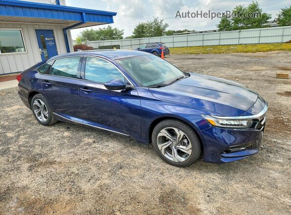 1HGCV1F4XJA226493 2018 HONDA ACCORD Синий Передняя правая четверть