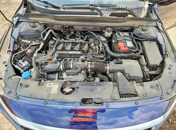 1HGCV1F4XJA226493 2018 HONDA ACCORD Синий Вид задней части салона