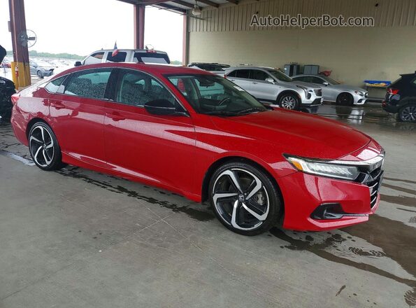 1HGCV1F4XMA049092 2021 HONDA ACCORD Red Przód prawy
