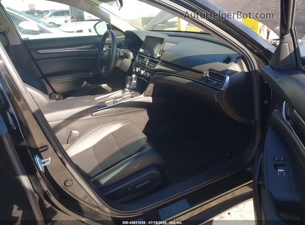 1HGCV1F4XMA101689 2021 HONDA ACCORD Black წინა სალონის ხედი