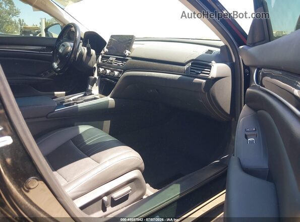1HGCV1F4XNA082319 2022 HONDA ACCORD Black წინა სალონის ხედი