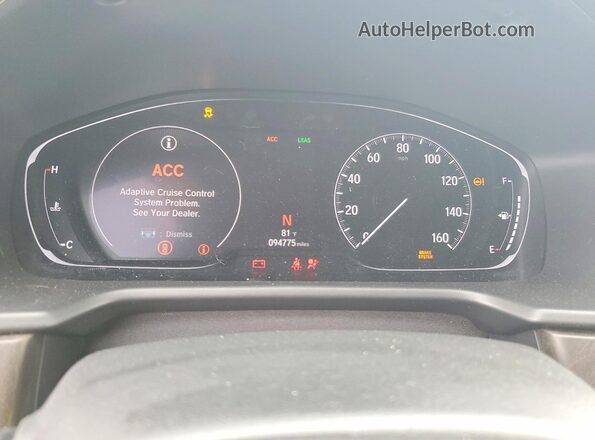 1HGCV1F50JA239164 2018 HONDA ACCORD Gray Вид щитка приладів