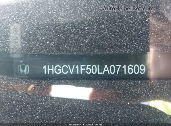 1HGCV1F50LA071609 2020 HONDA ACCORD Black 