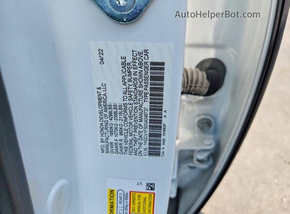 1HGCV1F50NA048737 2022 HONDA ACCORD White Engine compartment view