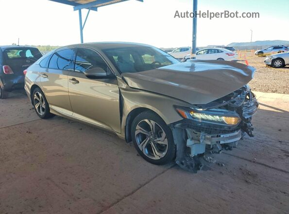 1HGCV1F51JA039894 2018 HONDA ACCORD Бежевый Передняя правая четверть