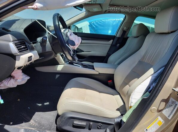 1HGCV1F51JA039894 2018 HONDA ACCORD Бежевый Вид салона спереди