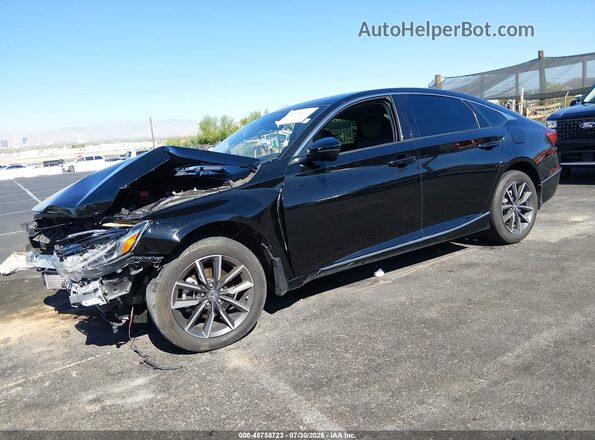 1HGCV1F51MA118437 2021 HONDA ACCORD Black წინა მარცხენა ხედი სამი მეოთხედიდან