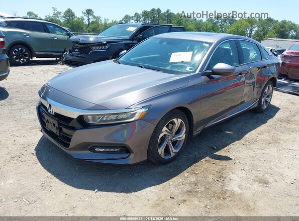 1HGCV1F52JA180621 2018 HONDA ACCORD Серый Передняя левая четверть