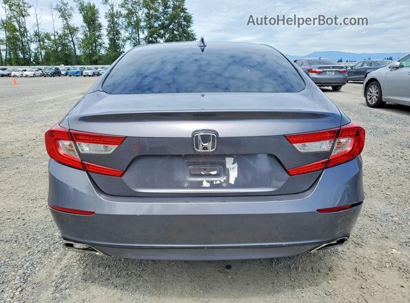 1HGCV1F54JA017436 2018 HONDA ACCORD Gray Հետևի տեսք