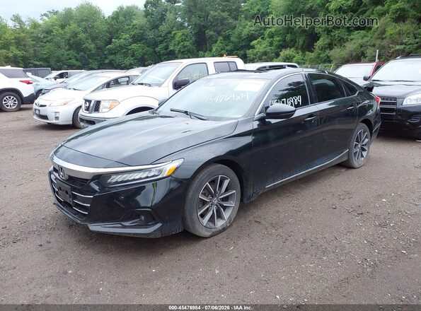 1HGCV1F54MA092268 2021 HONDA ACCORD Black Передня ліва чверть