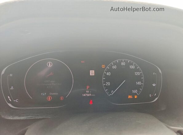 1HGCV1F55KA071247 2019 HONDA ACCORD Red Vista del cuadro de instrumentos
