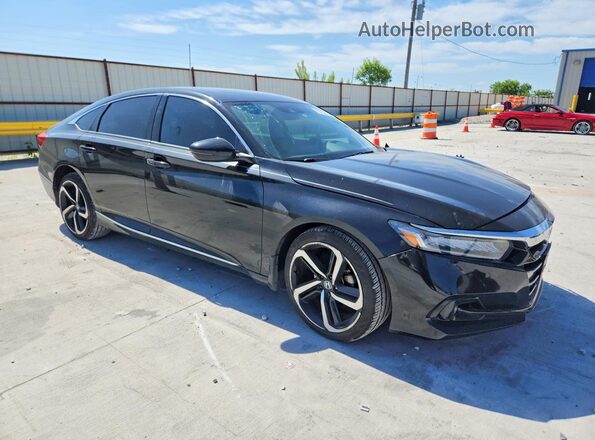 1HGCV1F55MA050451 2021 HONDA ACCORD Черный Передняя правая четверть