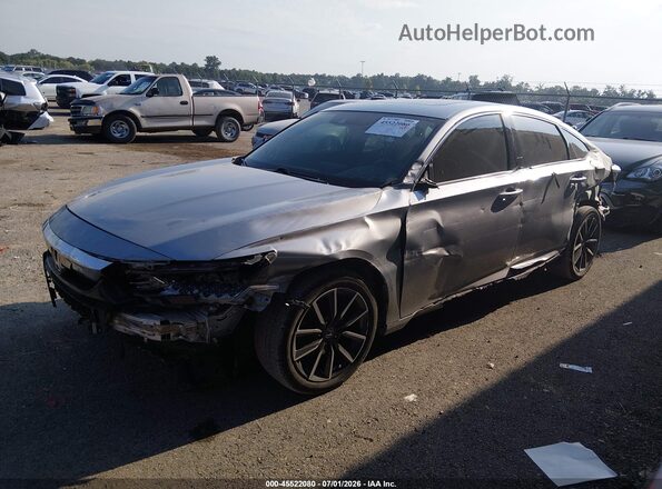 1HGCV1F55MA120532 2021 HONDA ACCORD Gray Առջևի ձախ երեք քառորդ տեսարան