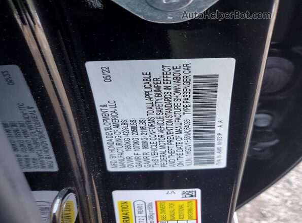 1HGCV1F55NA054095 2022 HONDA ACCORD Black Widok komory silnika