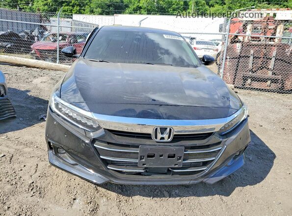 1HGCV1F55NA054095 2022 HONDA ACCORD Black Widok z przodu