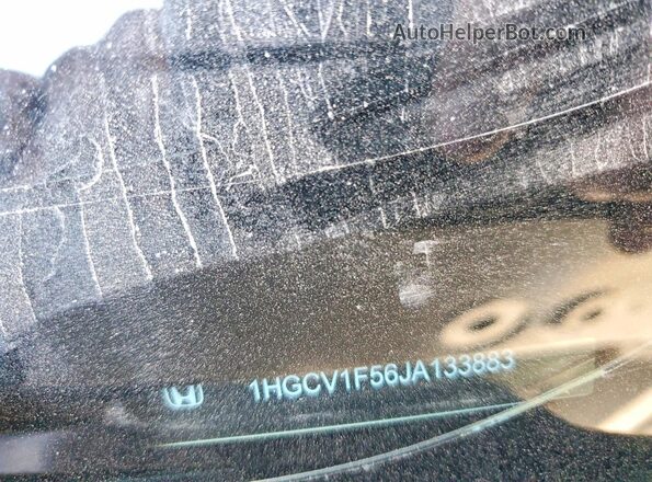 1HGCV1F56JA133883 2018 HONDA ACCORD White Widok naklejki z numerem VIN