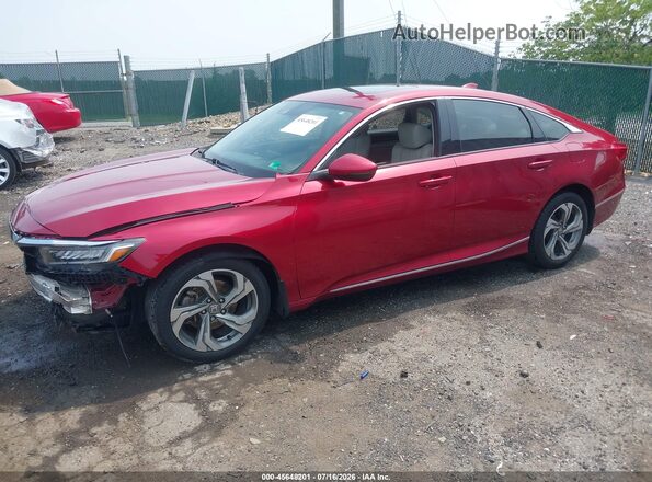 1HGCV1F56JA238472 2018 HONDA ACCORD Burgundy Przód lewy
