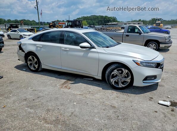 1HGCV1F56KA063545 2019 HONDA ACCORD Белый Передняя правая четверть