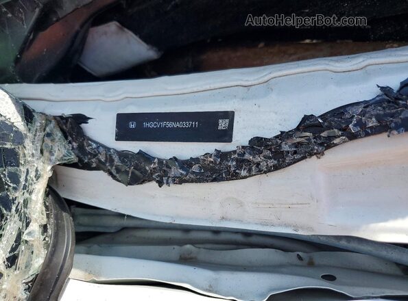 1HGCV1F56NA033711 2022 HONDA ACCORD White Vista del compartimento del motor