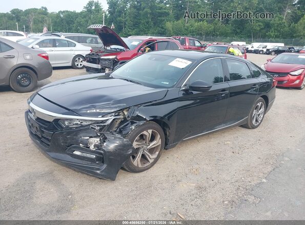 1HGCV1F57JA052231 2018 HONDA ACCORD Black Przód lewy